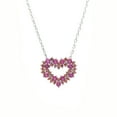 thumbnail image 1 of Amy and Annette Sterling Silver Ruby and Garnet Heart Pendant Necklace, 1 of 5