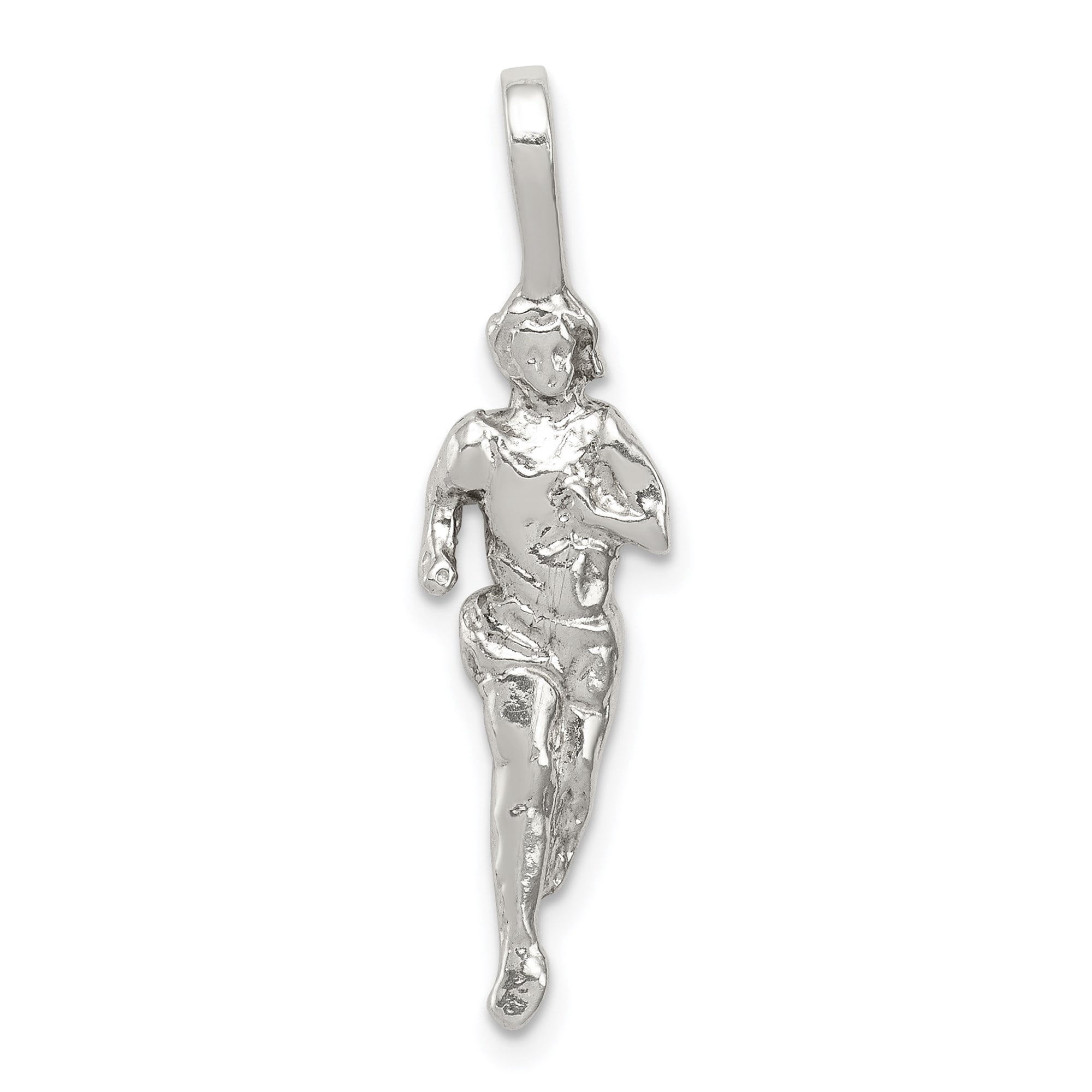 Sterling Silver Runner Pendant Necklace with Athletic Figure Symbolizing Strength and Perseverance, Unisex Jewelry for Track and Field, Marathon, Fitness Enthusiasts