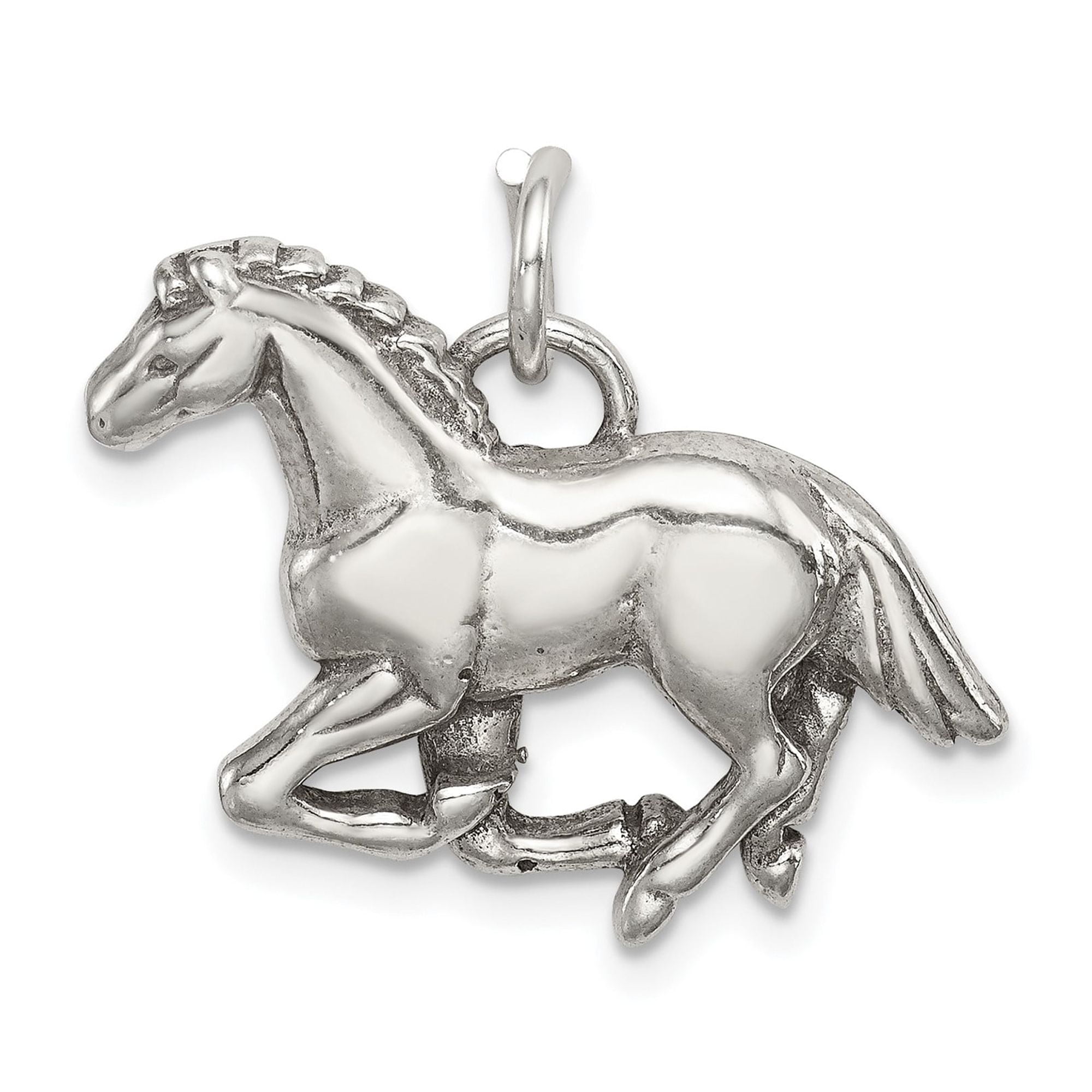 Sterling Silver Running Horse Pendant Necklace for Women, Equestrian Jewelry with Western Style, Country Animal Design Symbolizing Strength, Grace, and Freedom