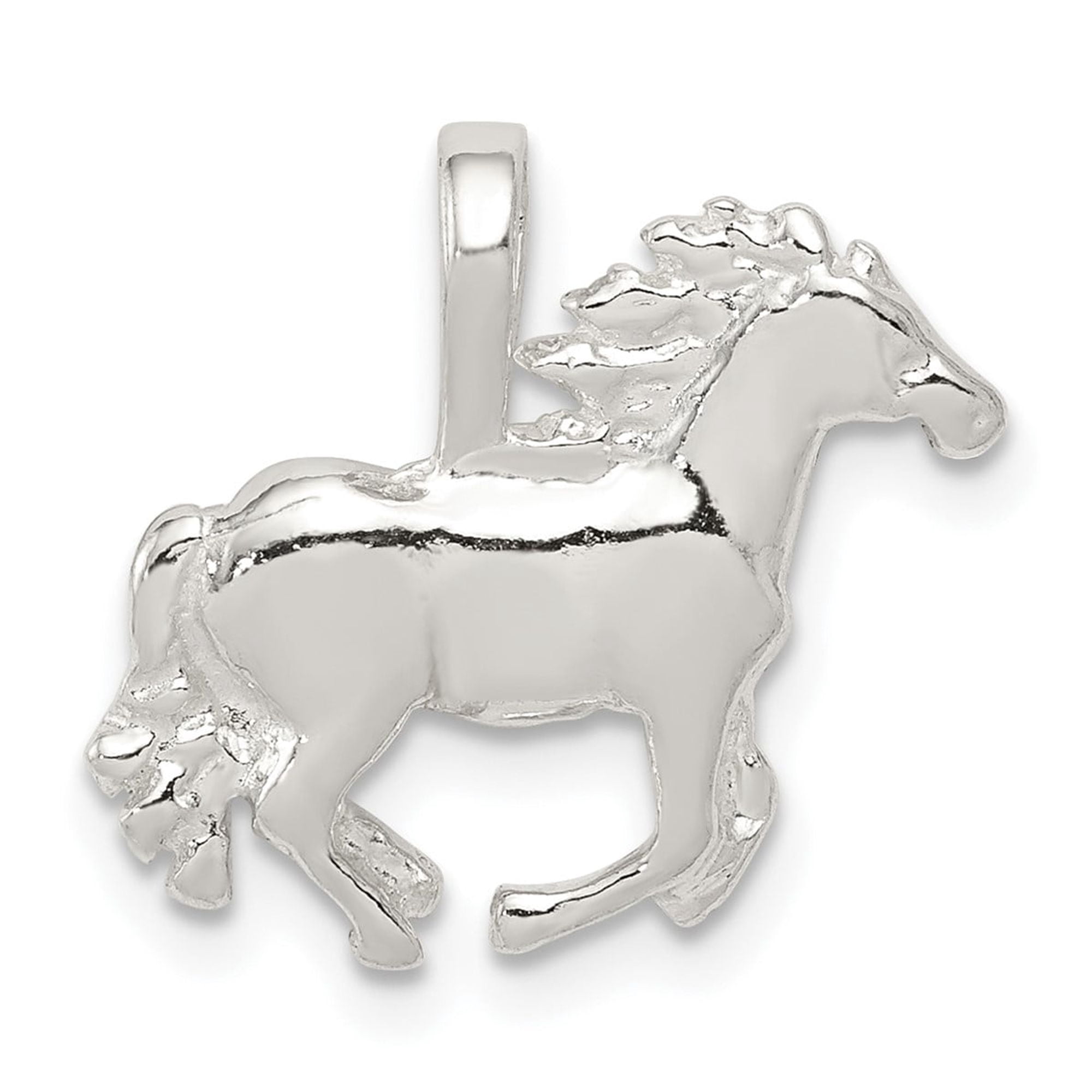 925 Sterling Silver Running Horse Pendant Charm, Western Equestrian Jewelry
