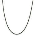 thumbnail image 1 of Sterling Silver Ruthenium 2.5mm Rope Chain Necklace Size 22, 1 of 4