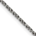 thumbnail image 1 of Sterling Silver Ruthenium-Plated 1.7mm Twisted Tight Wheat Chain (16 X 1.7) Made In Italy qfc200-16, 1 of 5
