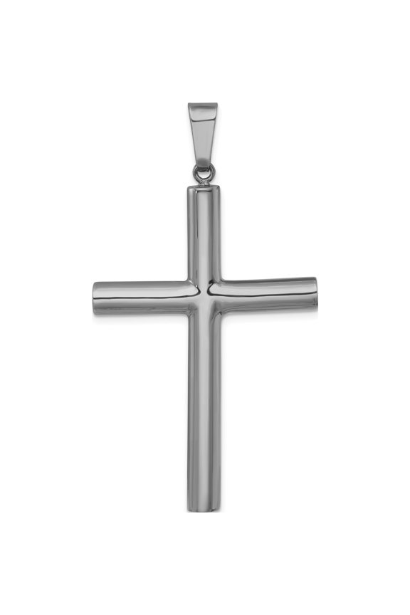 Sterling Silver Ruthenium-plated Polished Hollow Latin Cross Pendant Material Primary Purity Refined Sleek Enchanting A thoughtful gift for anniversaries birthdays or special occasions