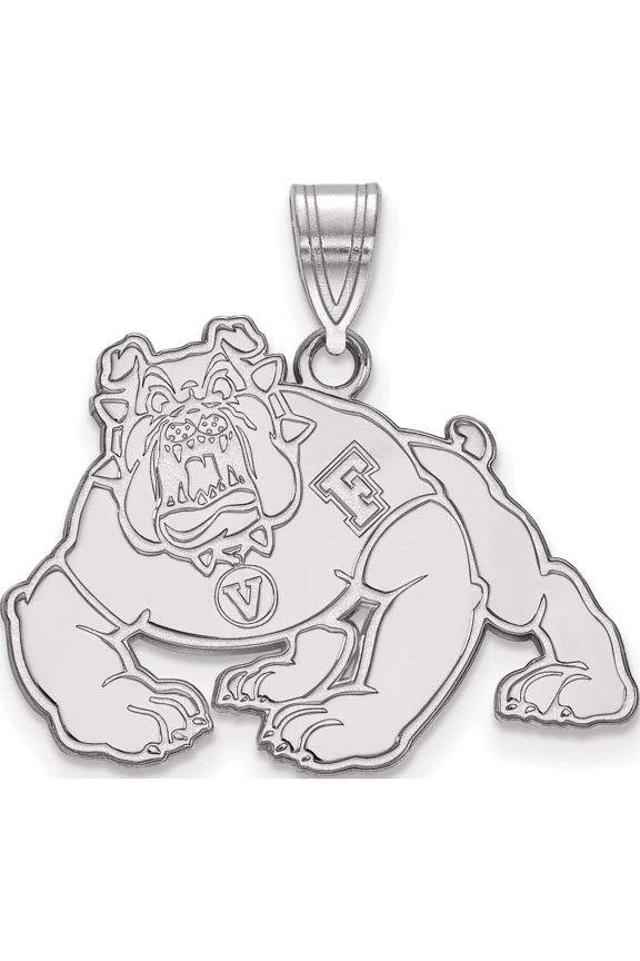 Sterling Silver S. Rh-P Logoart California State University Fresno Large Pendant (24 X 25) Made In United States ss003csf