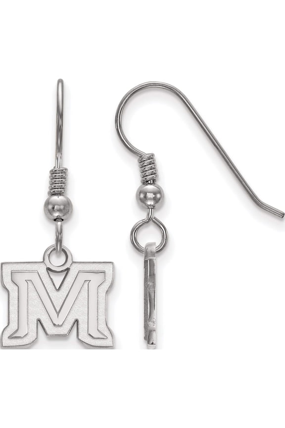 Sterling Silver S. Rh-P Logoart Montana State University Xs Dangle Earrings (29 X 12) Made In United States ss019mtu
