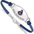 thumbnail image 1 of Sterling Silver S. Rh-P Logoart Sigma Enameled Oval Leather Bracelet (7 X 33) Made In United States ss018sss-7, 1 of 4