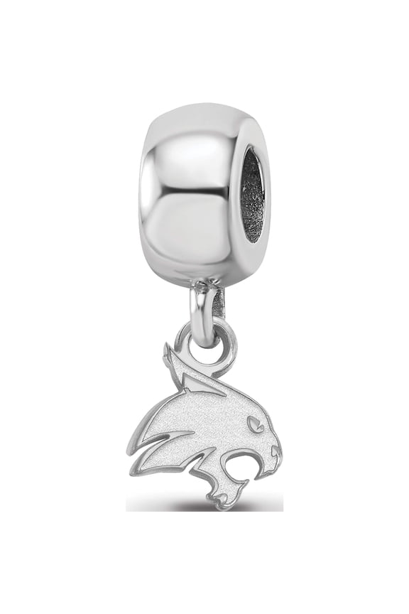 Sterling Silver S. Rh-P Logoart Texas State University Xs Dangle Bead Charm (22 X 8) Made In United States ss016tst