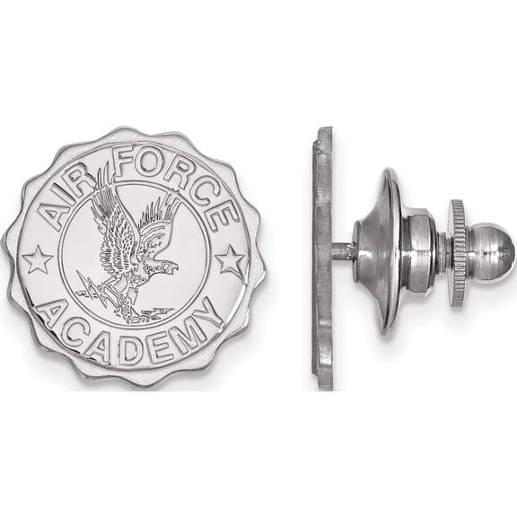 Sterling Silver S. Rh-P Logoart United States Air Force Academy Crest Lapel Pin (15 X 15) Made In ss024usa