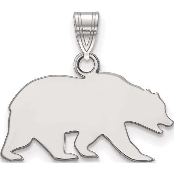 Jewelry by Sweet Pea Sterling Silver Rhodium-plated LogoArt University of California Berkeley Bear Small Pendant