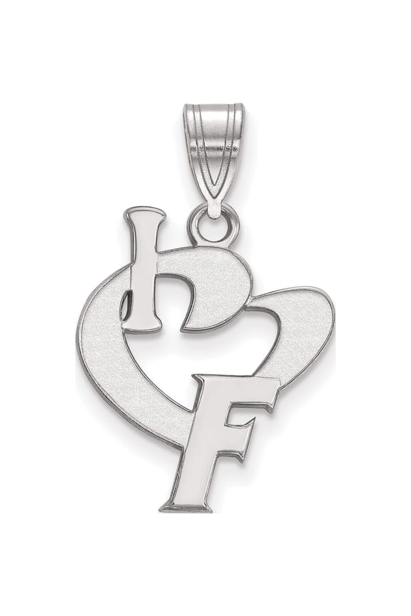 Sterling Silver S. Rh-P Logoart University Of Florida Large I Love Logo Pendant (25 X 15) Made In United States ss068ufl