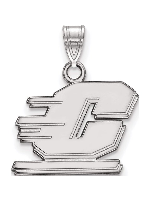 Sterling Silver Rhodium-plated LogoArt Central Michigan University Letter C Small Pendant
