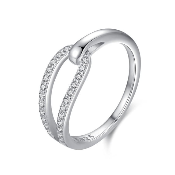 Sterling Silver S925 Ring Women Geometric Korean Style Gift
