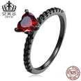 thumbnail image 1 of Sterling Silver S925 Womens Natural Diamond Heart Shaped Ring for Women, 1 of 10