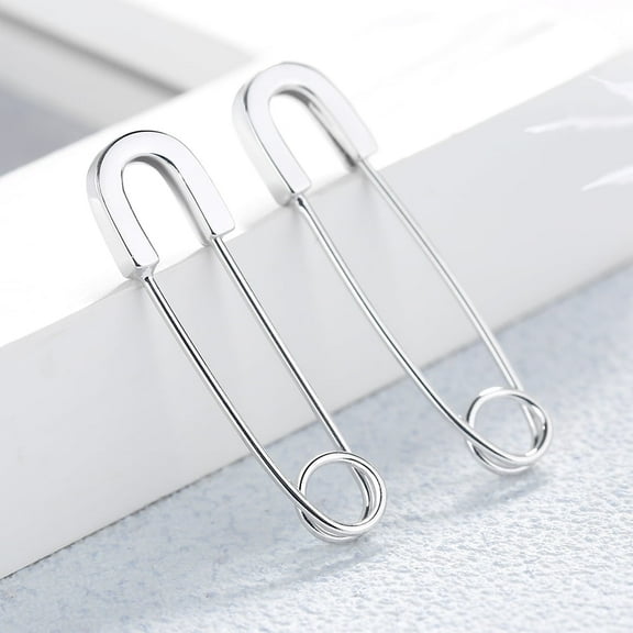Sterling Silver Safety Pin Earrings