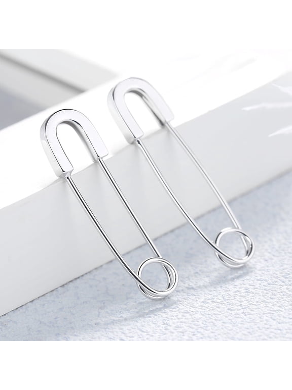 Sterling Silver Safety Pin Earrings