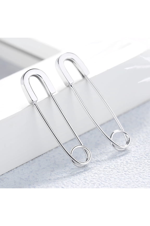 Sterling Silver Safety Pin Earrings