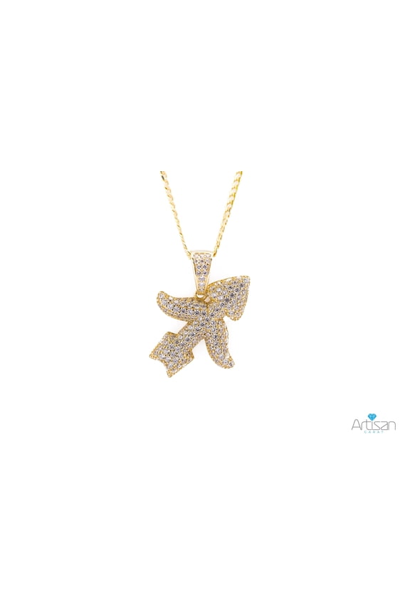 Sterling Silver Sagittarius CZ Zodiac Archer Sign Yellow Gold Pendant with Necklace