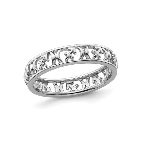 Sterling Silver Sagittarius Zodiac Astrology Ring Band