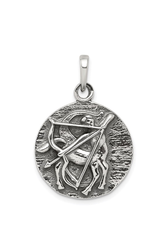Sterling Silver Sagittarius Zodiac Pendant Necklace with Centaur Archer Design for Men and Women, Astrology Horoscope Talisman, Celestial Spiritual Jewelry, 925 Silver Birth Sign Charm