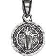 thumbnail image 1 of Sterling Silver Saint Benedict Medal Reversible Charm Pendant Necklace Antique Finish with 18 Inch Chain, 1 of 2
