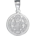 thumbnail image 1 of Sterling Silver Saint Benedict Medal Reversible Charm Pendant Necklace with 18 Inch Chain, 1 of 2