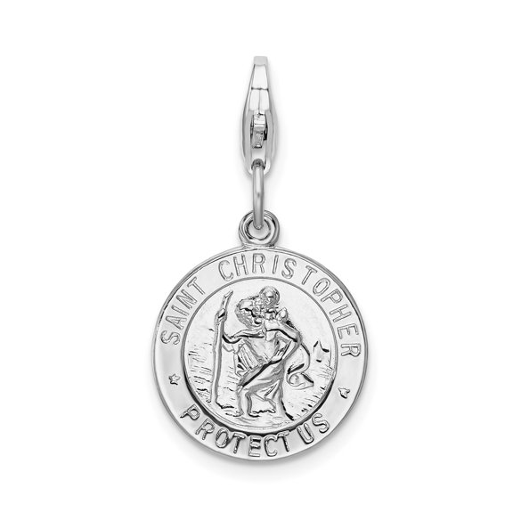 Sterling Silver Saint Christopher Medal for Protection Pendant with High Polish Finish Round Catholic Travel Symbol for Men and Women Christian Faith Jewelry