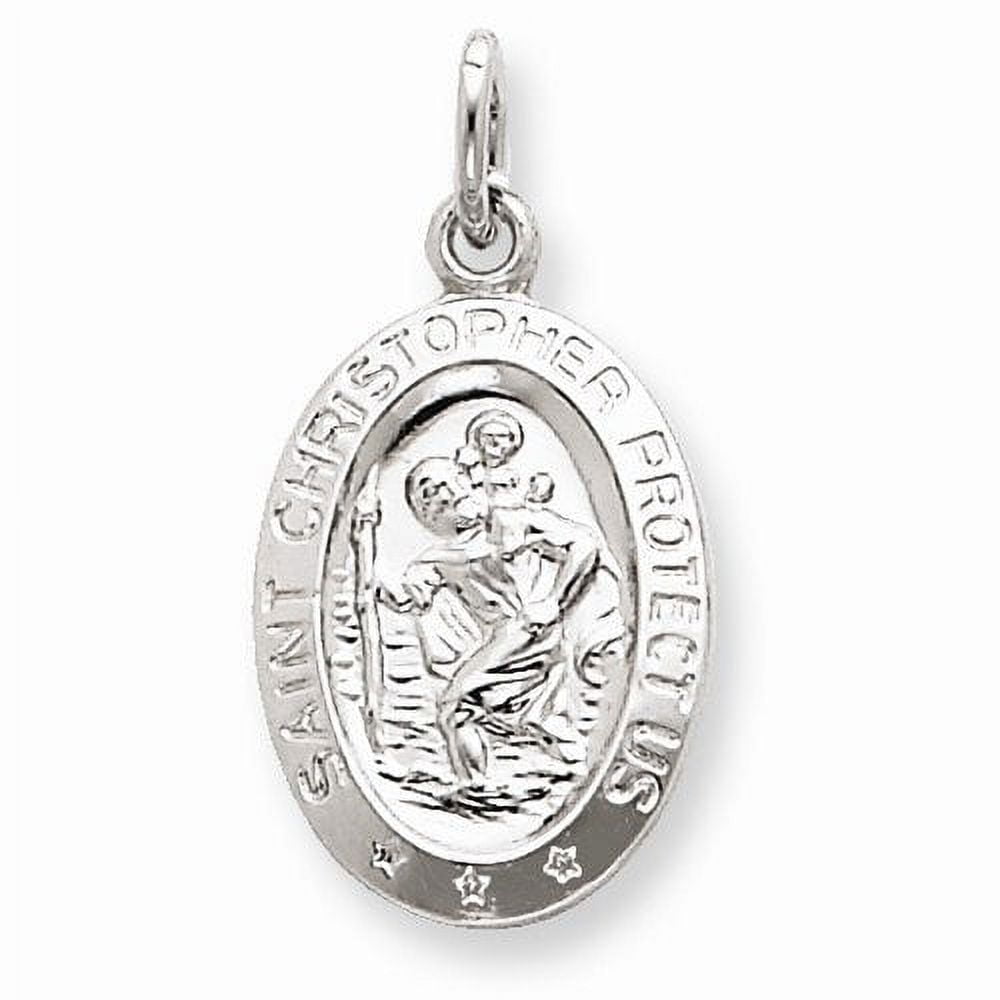 Sterling Silver Saint Christopher Oval Religious Medal App.. 1/2 X 3/4 ...