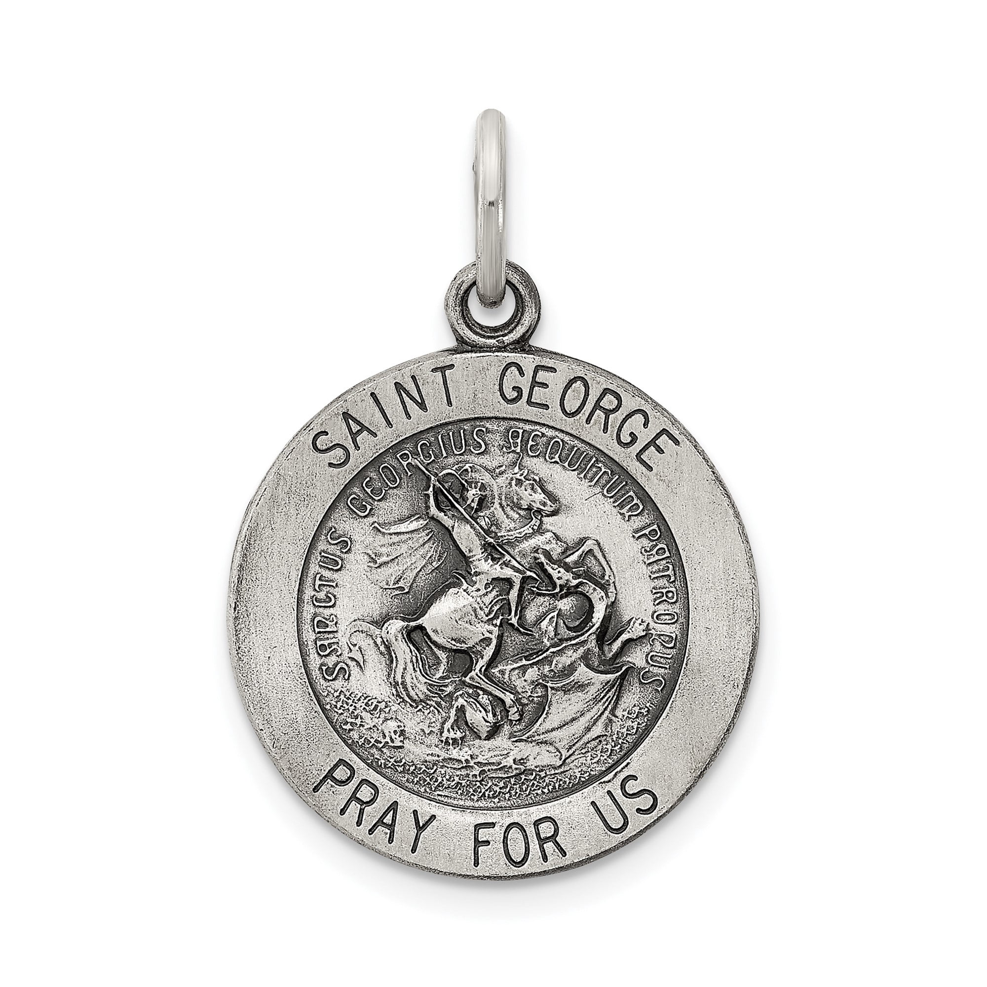 925 Sterling Silver Saint George Medal Pendant Charm, Christian ...