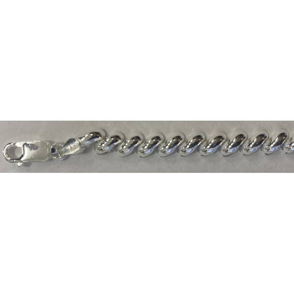 Sterling Silver San Marco 6.3mm Wide Hollow Link Necklace Chain 16" 925 Jewelry Female Unisex