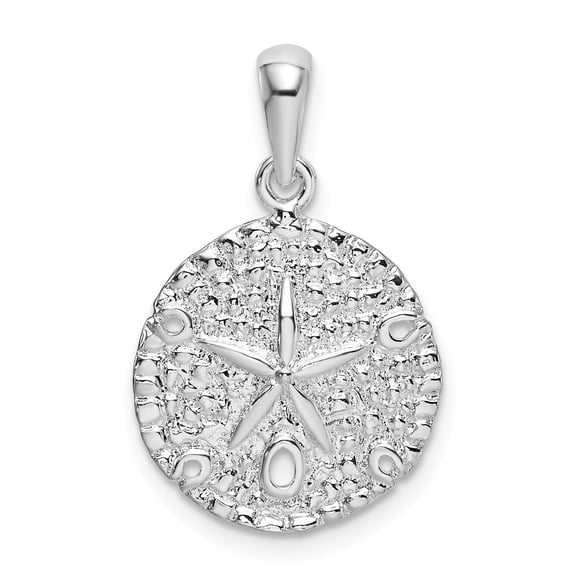 Sterling Silver Sand Dollar Pendant Necklace for Women with Star Detail, Ocean Nautical Jewelry, Nature Inspired Coastal Charm for Beach and Spiritual Style