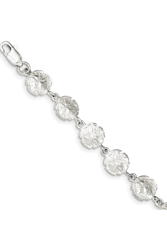 Sterling Silver Sand Dollars Bracelet (7 X 10) Made In United States qa33-7