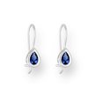 thumbnail image 1 of Sterling Silver Sapphire Cubic Zirconia Teardrop Threader Earrings, 1 of 1