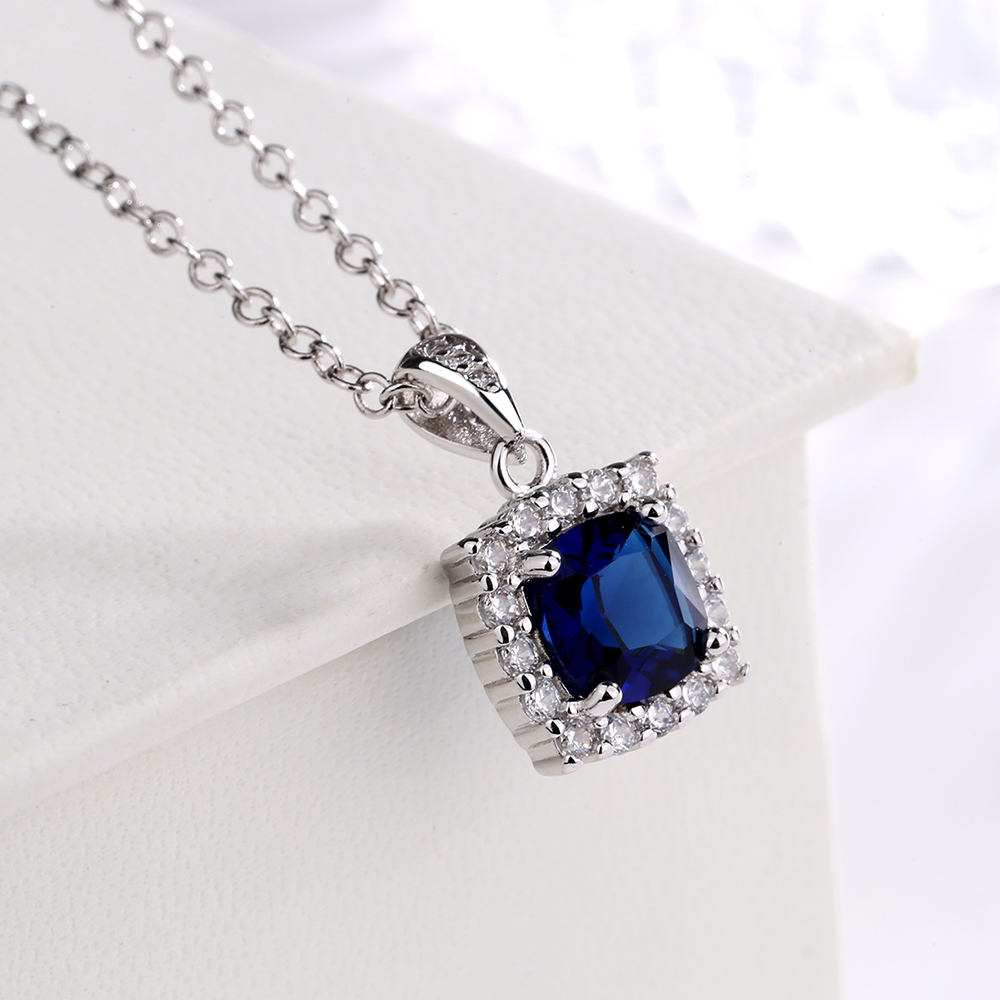 Lab Created Pink and White Sapphire Sterling Silver Pendant, 18