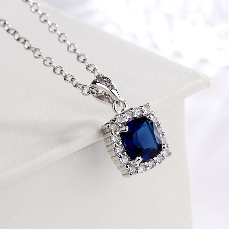 Walmart sapphire best sale necklace