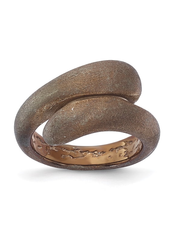 Finest Gold Sterling Silver Satin Chocolate Ring - Size 7