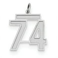 thumbnail image 1 of Sterling Silver Satin Number 74 Charm Pendant, 1 of 1