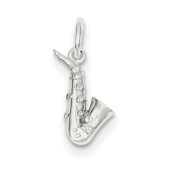 Sterling Silver Saxophone Charm (17 X 10) Made In Thailand qc6123