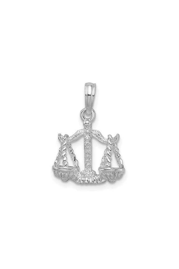 Sterling Silver Scales of Justice Pendant Necklace for Women or Unisex, Balance Symbol Jewelry for Lawyers, Judges, Libra, Polished Legal Design Representing Law, Fairness, Equality, Integrity