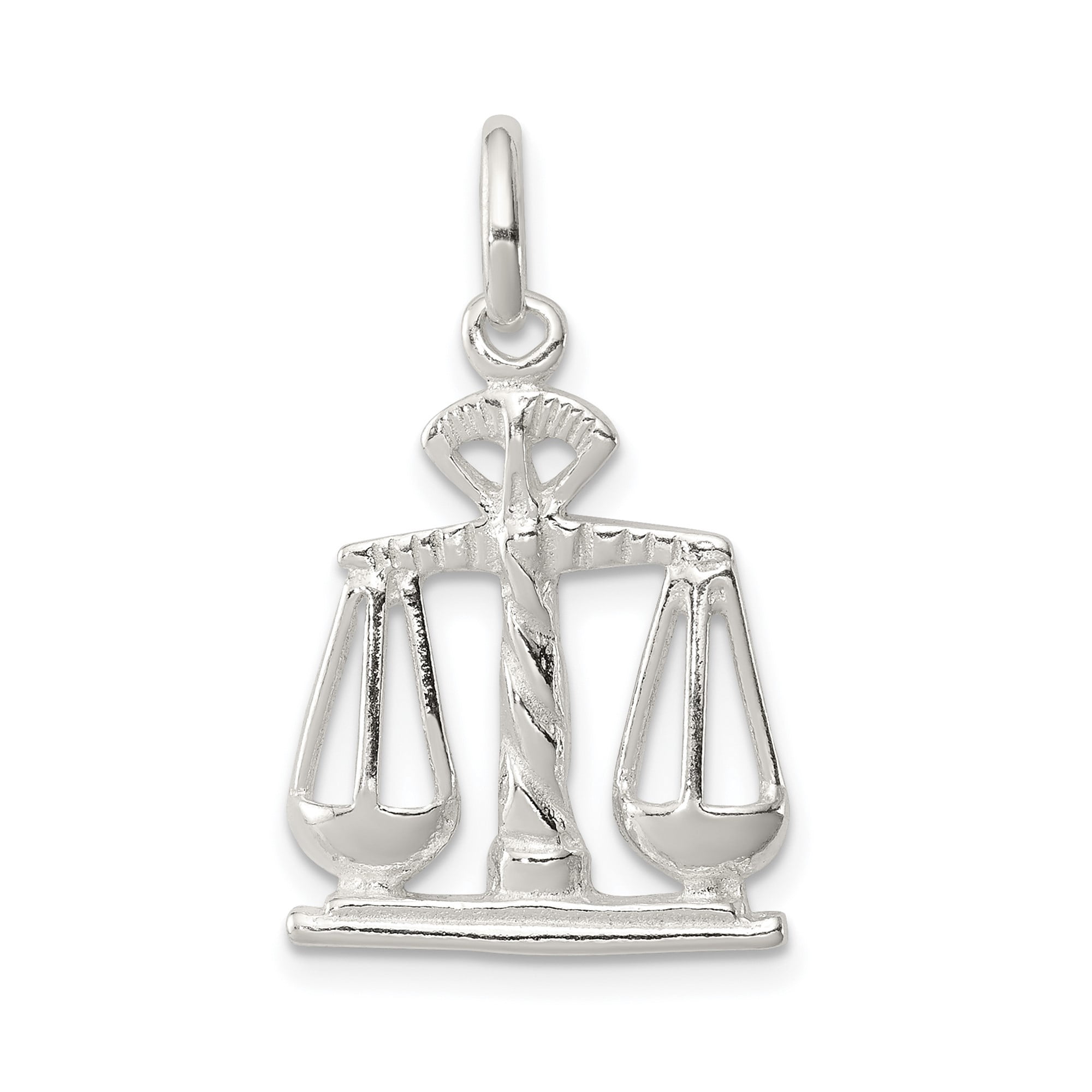 Sterling Silver Scales of Justice Pendant Necklace for Women or