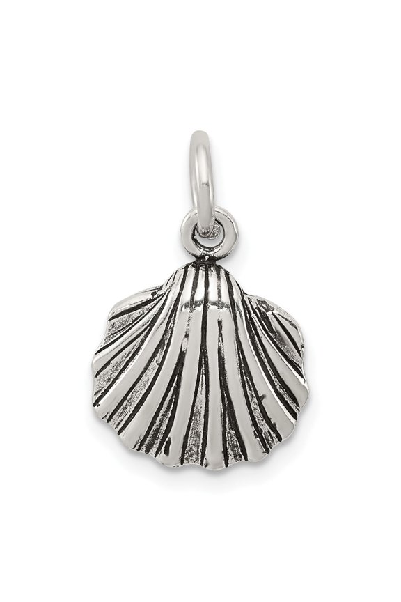 Sterling Silver Scallop Shell Pendant for Women, Oxidized Christian Necklace Symbolizing Journey, Camino de Santiago Spiritual Jewelry, Coastal and Faith-Inspired Charm
