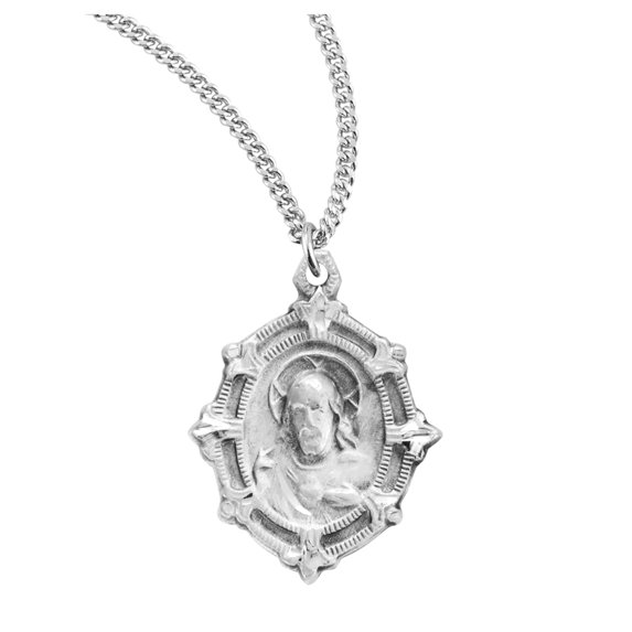 Sterling Silver Scapular Sacred Heart of Jesus Medal - Walmart.com