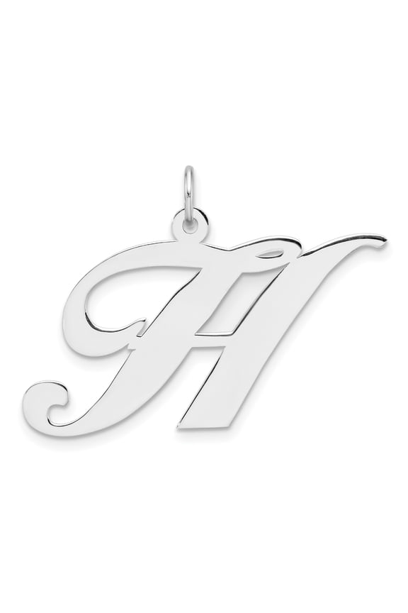 Sterling Silver Script H Initial Pendant Necklace for Women, Cursive Letter Jewelry with Polished Monogram Design for Everyday Wear and Layering