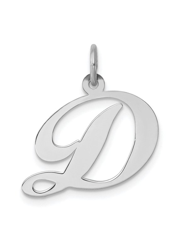 Sterling Silver Script Initial D Pendant Necklace for Women or Unisex Wear, Uppercase Letter Jewelry, Custom Monogram Charm, Personalized Identity Accessory, Dainty Alphabet Necklace