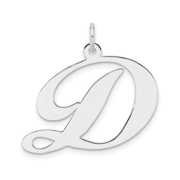 Sterling Silver Script Initial D Pendant for Women, Cursive Letter Necklace Charm, Personalized Monogram Symbol, Minimalist 925 Silver Identity Jewelry