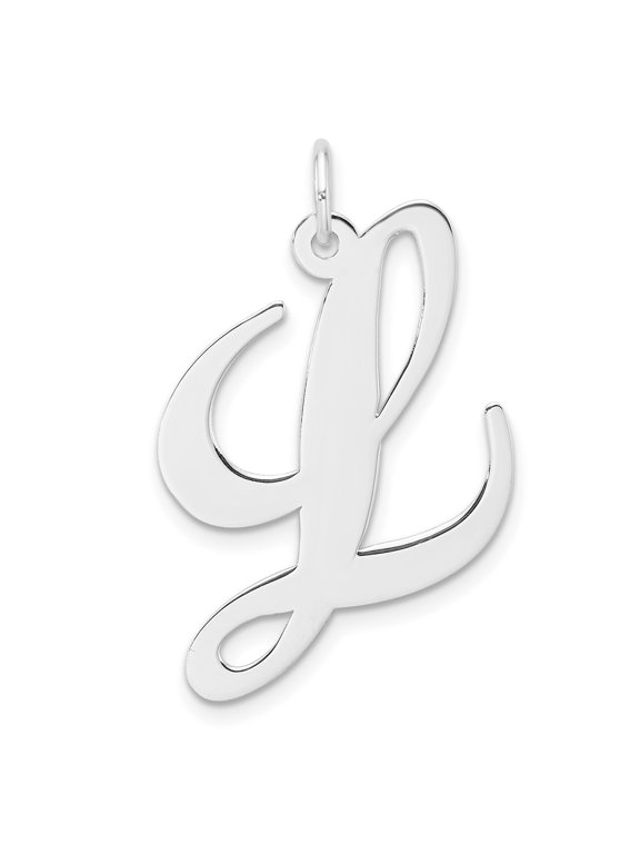 Sterling Silver Script Initial L Pendant for Women, Cursive Alphabet Charm Necklace, Personalized Monogram Jewelry for Daily Wear and Custom Name Expression