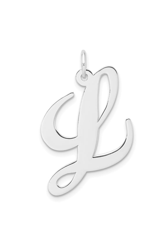 Sterling Silver Script Initial L Pendant for Women, Cursive Alphabet Charm Necklace, Personalized Monogram Jewelry for Daily Wear and Custom Name Expression