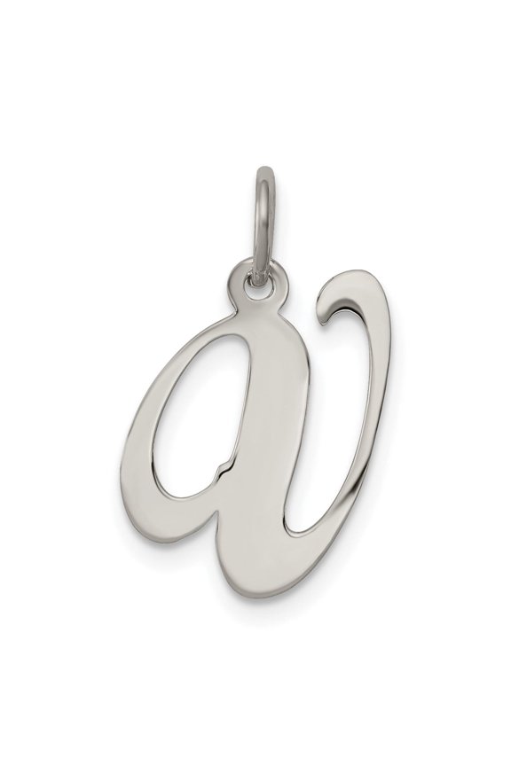 Sterling Silver Script Initial A Pendant for Women, Polished Letter Charm Necklace, Minimalist Monogram Jewelry for Personalized Style and Everyday Wear