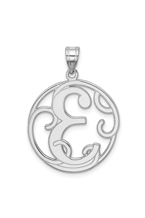 Sterling Silver Script Letter E Pendant Necklace for Women, Round Monogram Charm, Elegant Custom Jewelry, Personalized Circle Initial Accessory
