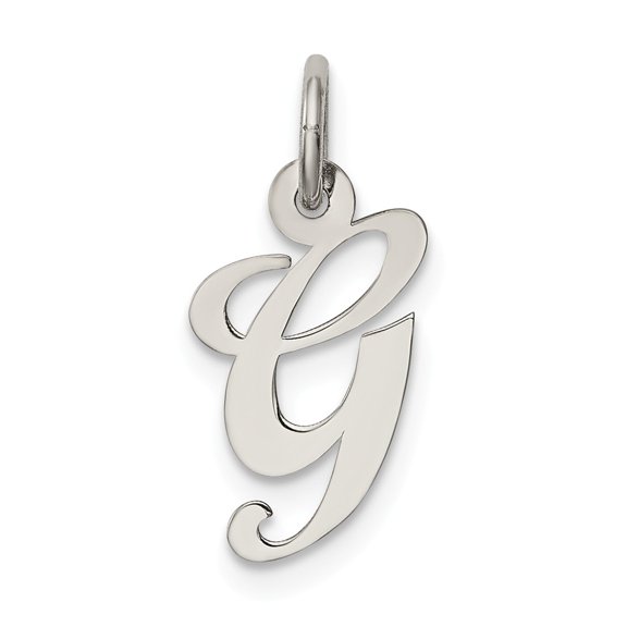 Sterling Silver Script Letter G Initial Charm Pendant