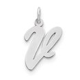 thumbnail image 1 of Sterling Silver Script Letter V Initial Charm Pendant, 1 of 1